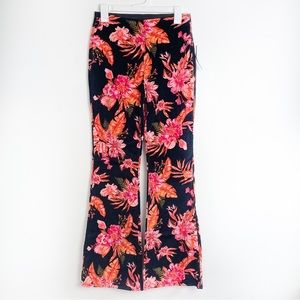 Corduroy Floral Flare Pants size Small
